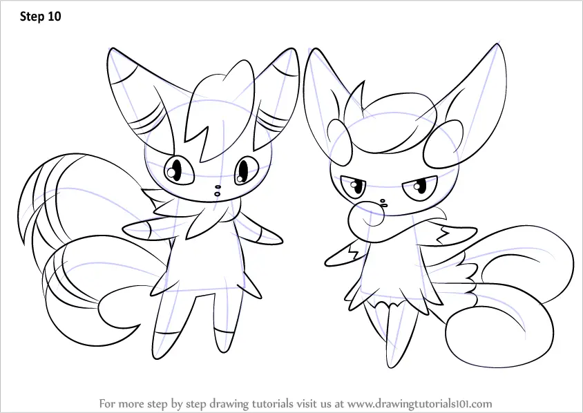 Learn How to Draw Meowstic from Pokemon (Pokemon) Step by Step