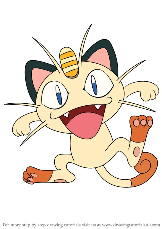 Learn How to Draw Meowth from Pokemon (Pokemon) Step by Step : Drawing  Tutorials