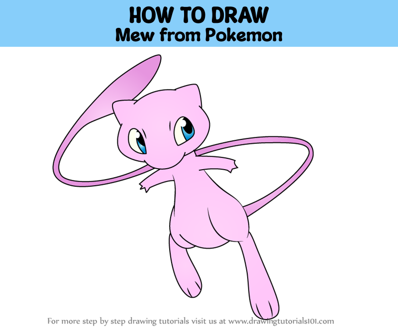 Pokemon Mew Drawing Tutorial - How to draw Pokemon Mew step by step