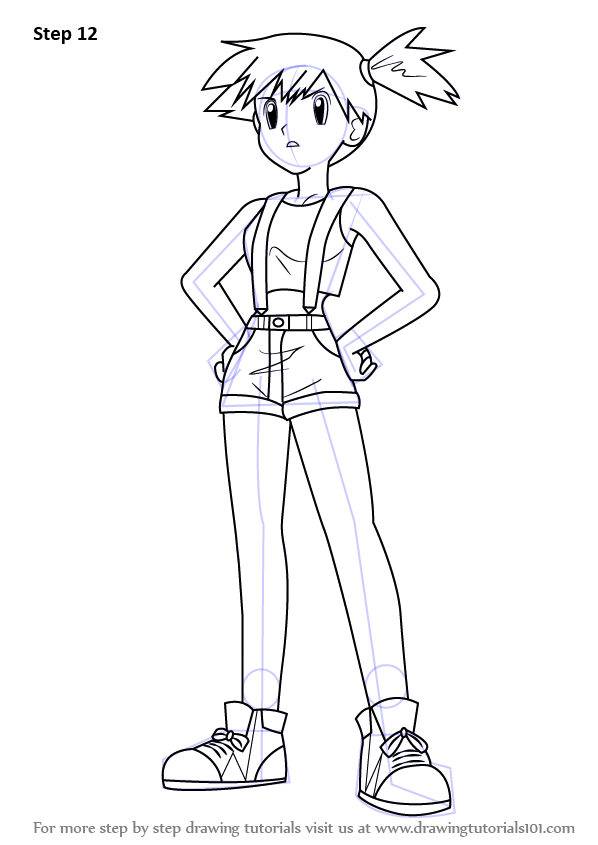 How To Draw Misty Aka Kasumi From Pokemon Pokemon Step By Step