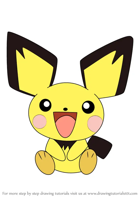 Learn How To Draw Pichu From Pokemon Pokemon Step By Step Drawing Tutorials