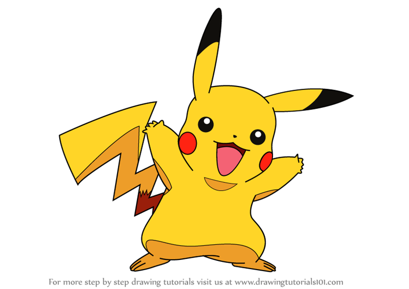 Learn How to Draw Pikachu from Pokemon (Pokemon) Step by Step : Drawing