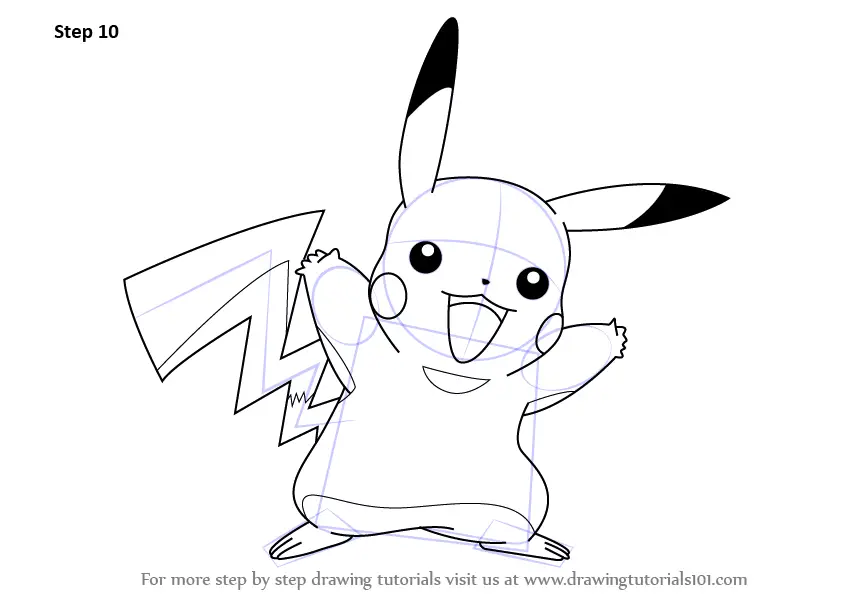 Learn How To Draw Pikachu From Pokemon Pokemon Step By
