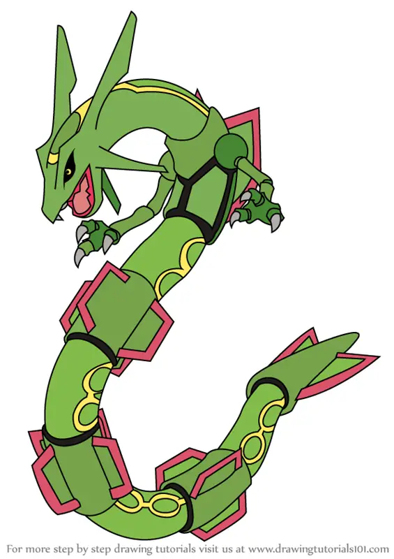 Learn How to Draw Rayquaza from Pokemon (Pokemon) Step by Step