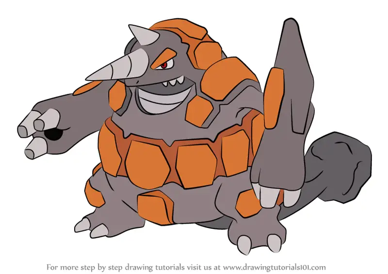 Learn How to Draw Rhyperior  from Pokemon  Pokemon  Step by 
