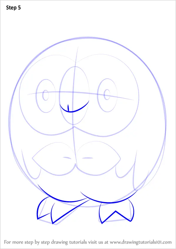 Learn How to Draw Rowlet from Pokemon Pokemon Step by 