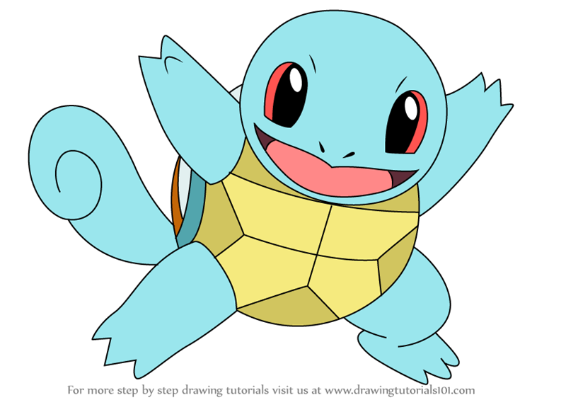 Step by Step How to Draw Squirtle from Pokemon : DrawingTutorials101.com