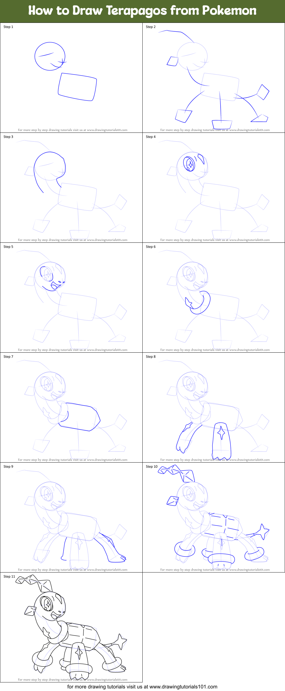 How to Draw Terapagos from Pokemon (Pokemon) Step by Step ...