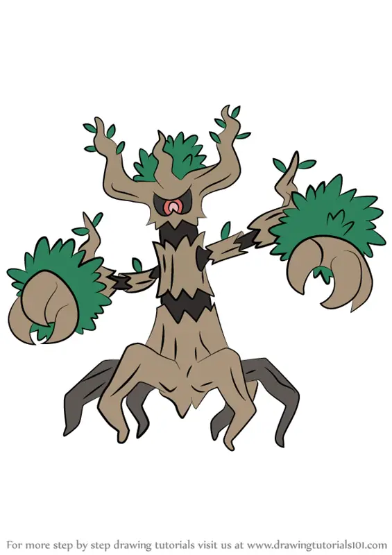 Learn How to Draw Trevenant  from Pokemon  Pokemon  Step by 