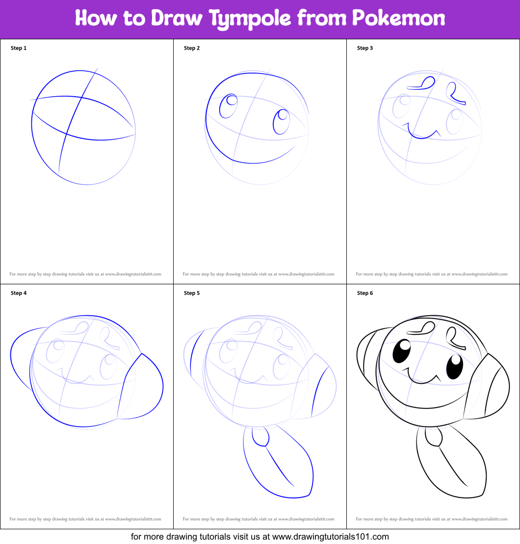 How to Draw Tympole from Pokemon Printable Step by Step