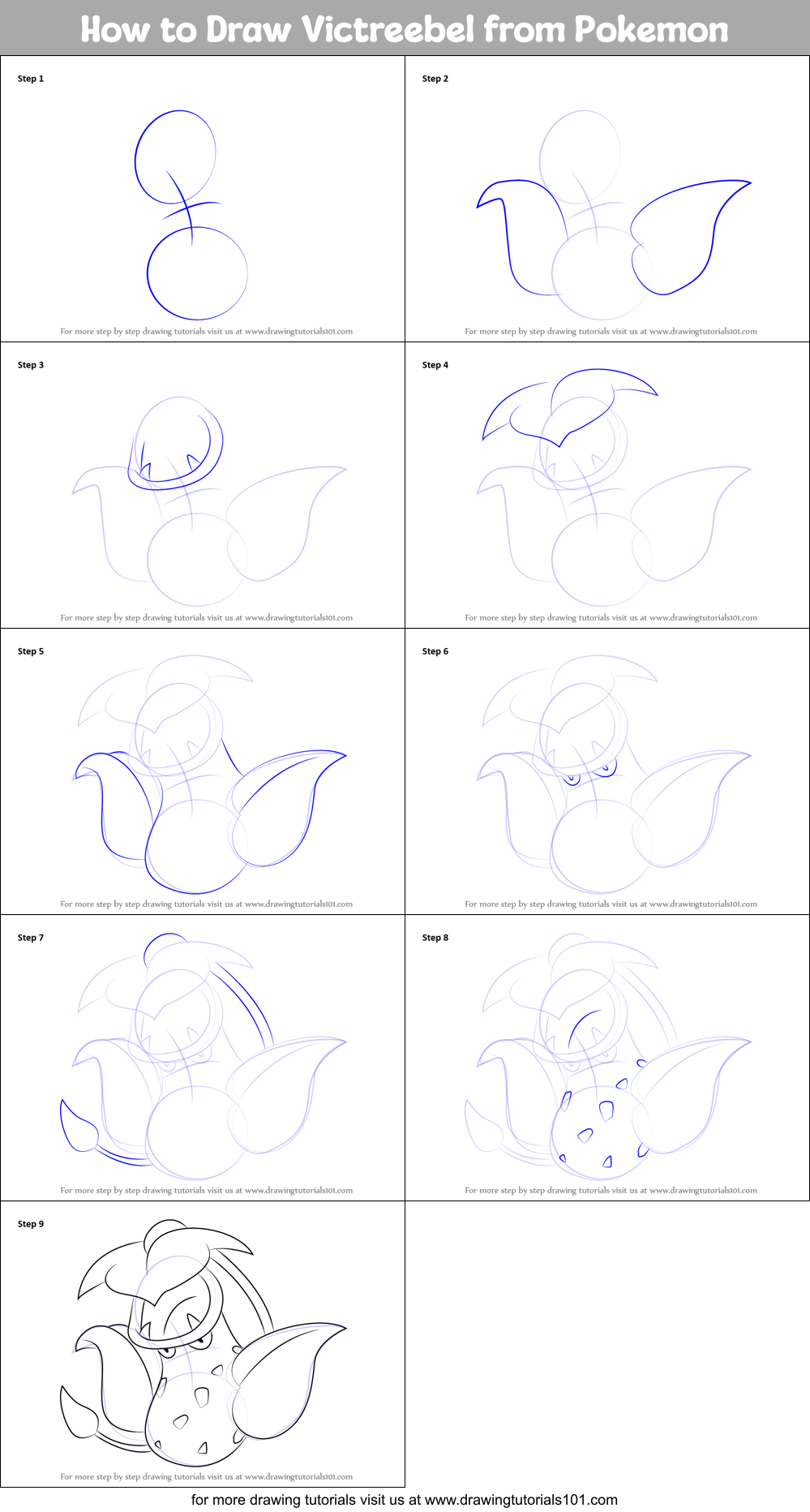 How to Draw Victreebel from Pokemon Printable Step by Step