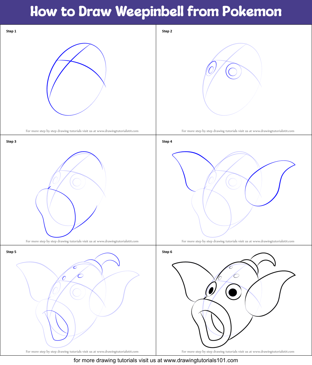 How to Draw Weepinbell from Pokemon Printable Step by Step