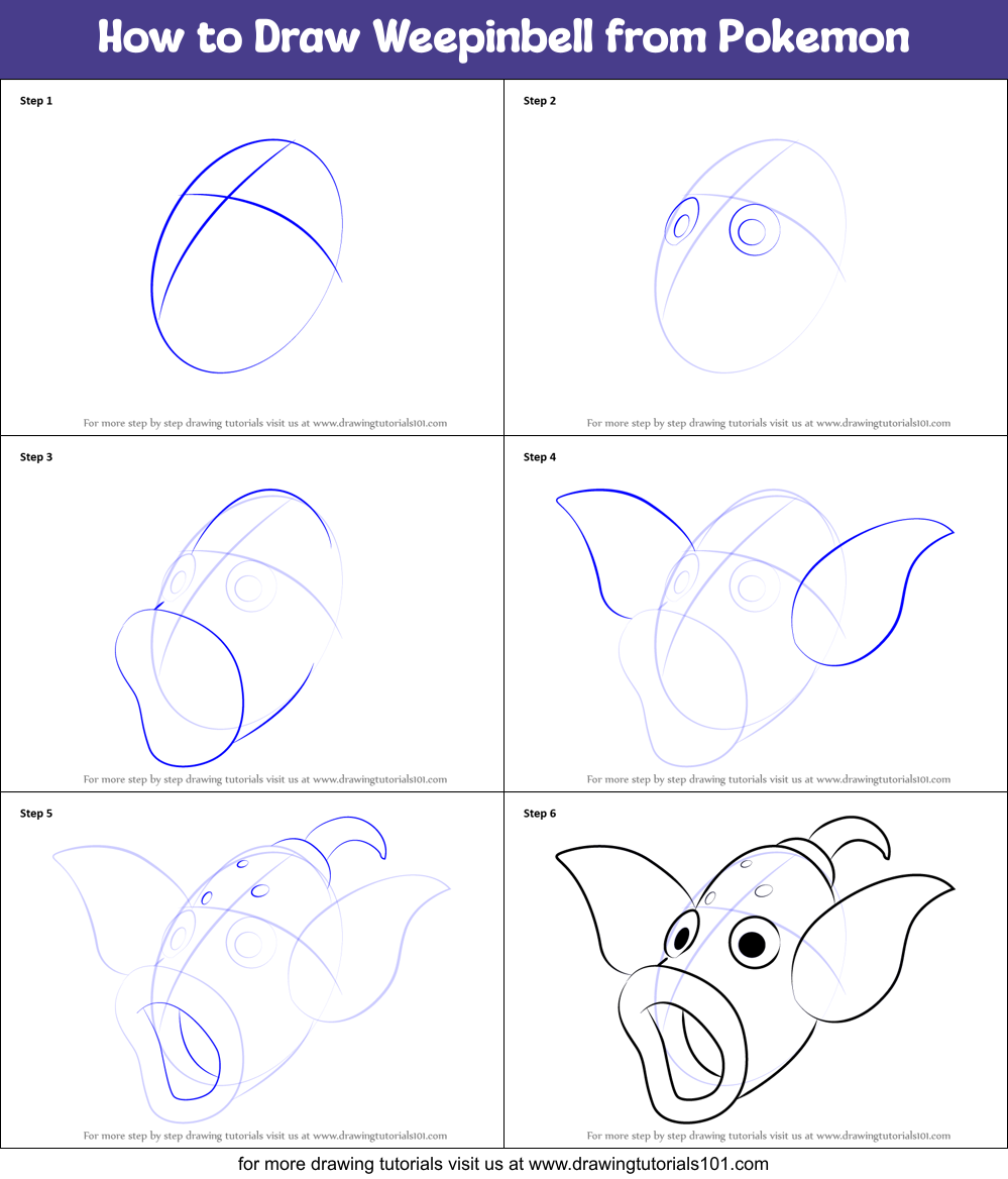 How To Draw Weepinbell From Pokemon Pokemon Step By Step