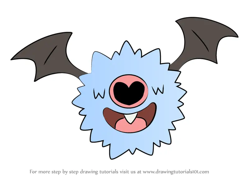 Learn How To Draw Woobat From Pokemon Pokemon Step By Step