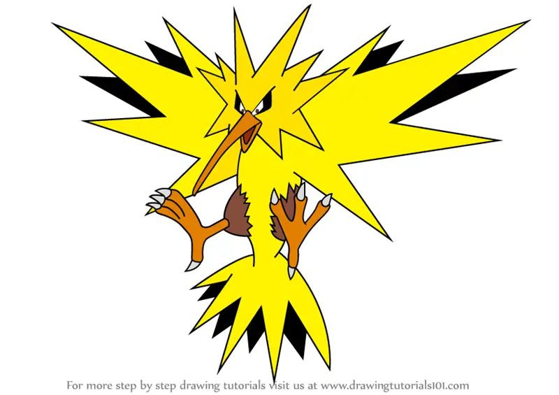 heroin Forhandle Præstation Learn How to Draw Zapdos from Pokemon (Pokemon) Step by Step : Drawing  Tutorials