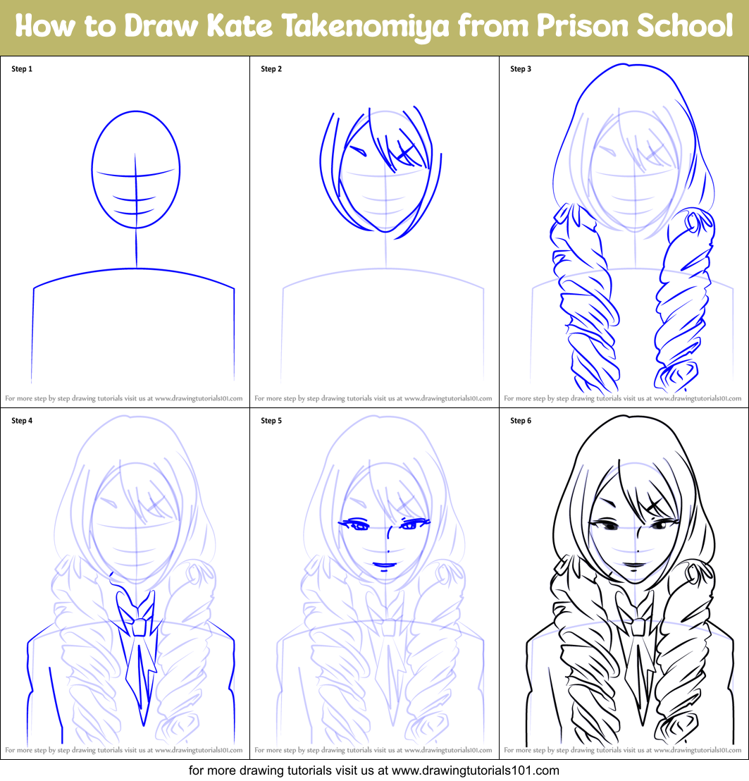 How to Draw Kate Takenomiya from Prison School printable.