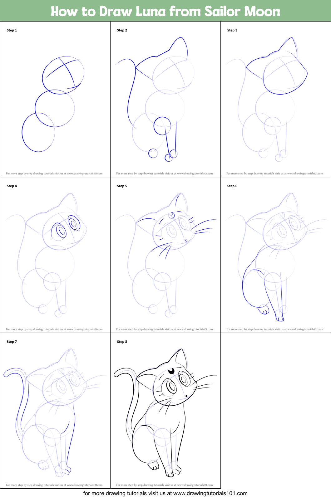 How To Draw Sailor Moon Characters Step By Step