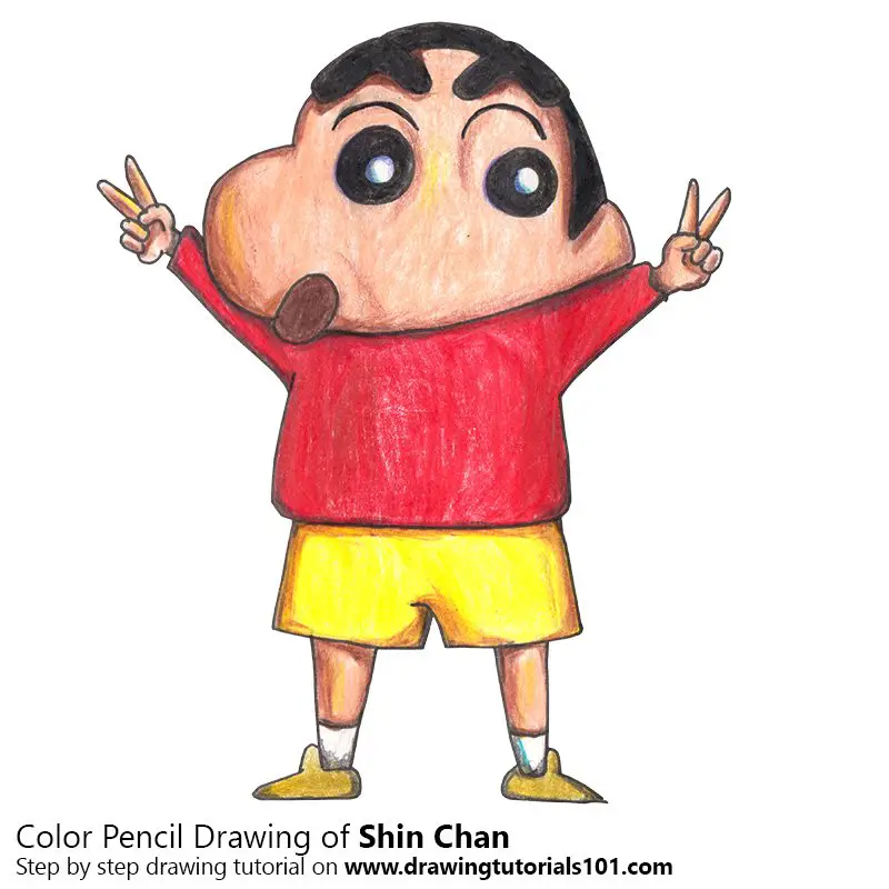 Shin Chan Colored Pencils Drawing Shin Chan with Color Pencils