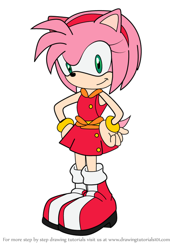 How to DRAW AMY ROSE - Sonic the Hedgehog 