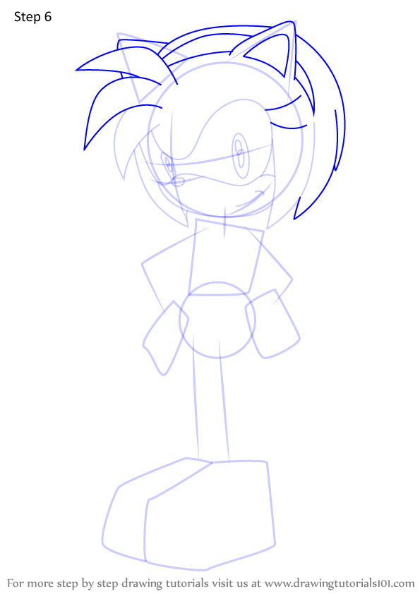 How to Draw Amy Rose from Sonic X (Sonic X) Step by Step
