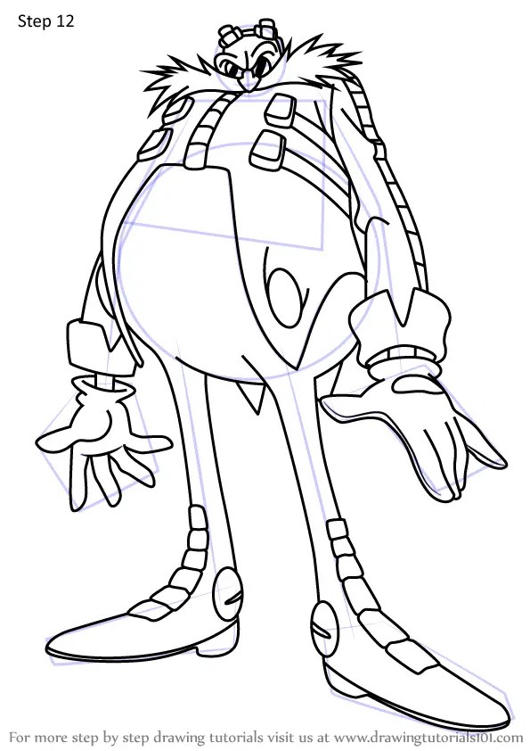 learn how to draw doctor eggman from sonic x sonic x step