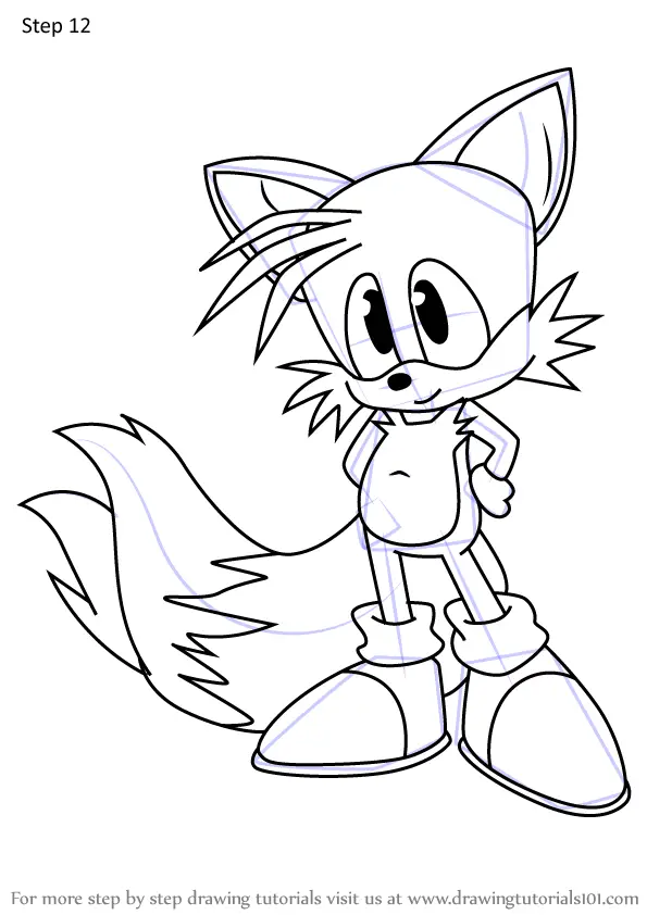 Step by Step How to Draw Miles Tails Prowe from Sonic X