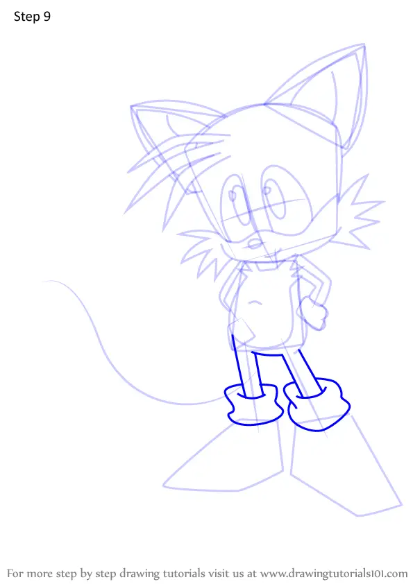 Learn How to Draw Miles Tails Prowe from Sonic X (Sonic X) Step by Step