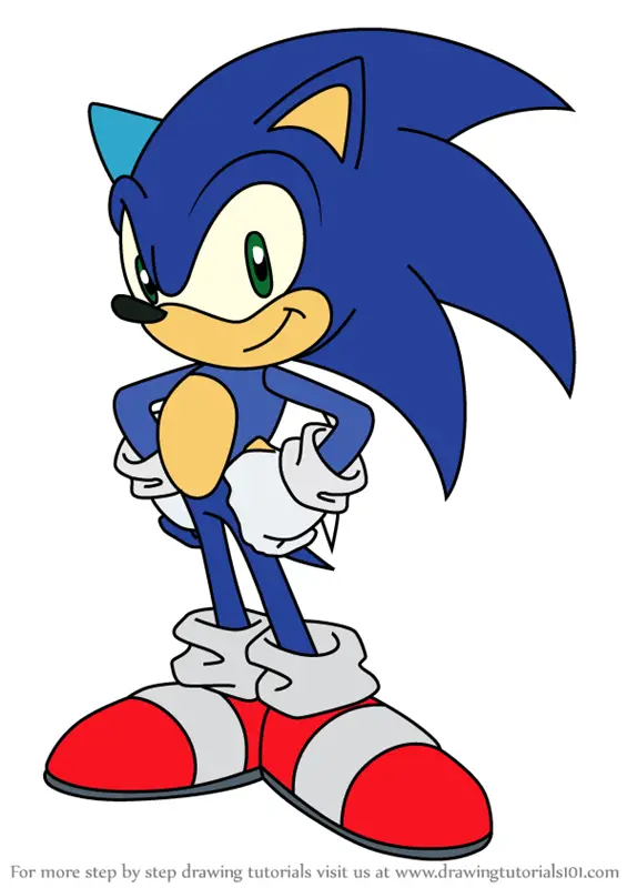 Learn How to Draw Sonic the Hedgehog from Sonic X (Sonic X) Step by Step :  Drawing Tutorials