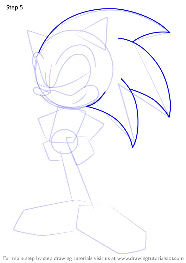 Learn How to Draw Sonic the Hedgehog from Sonic X (Sonic X) Step by