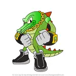 How to Draw Vector the Crocodile from Sonic X