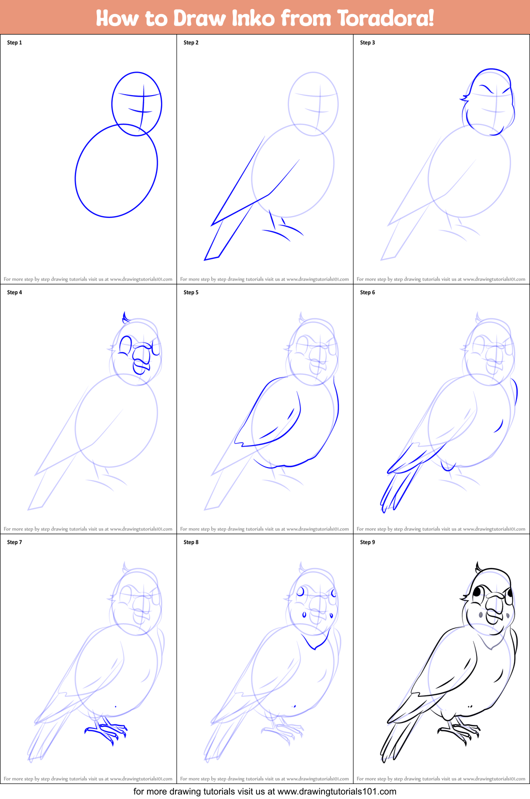 How to Draw Inko from Toradora! Printable Step by Step