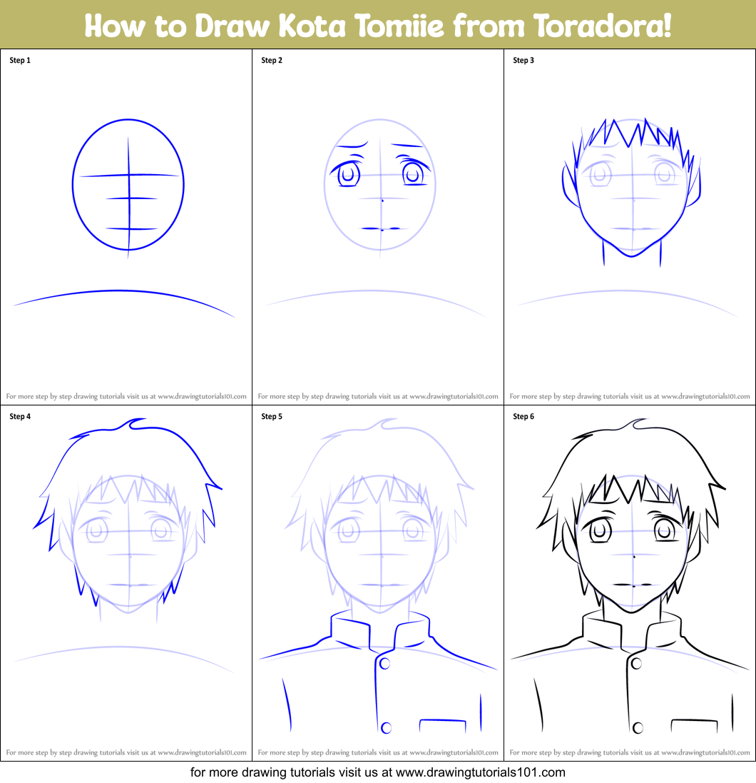 How to Draw Kota Tomiie from Toradora! Printable Step by Step
