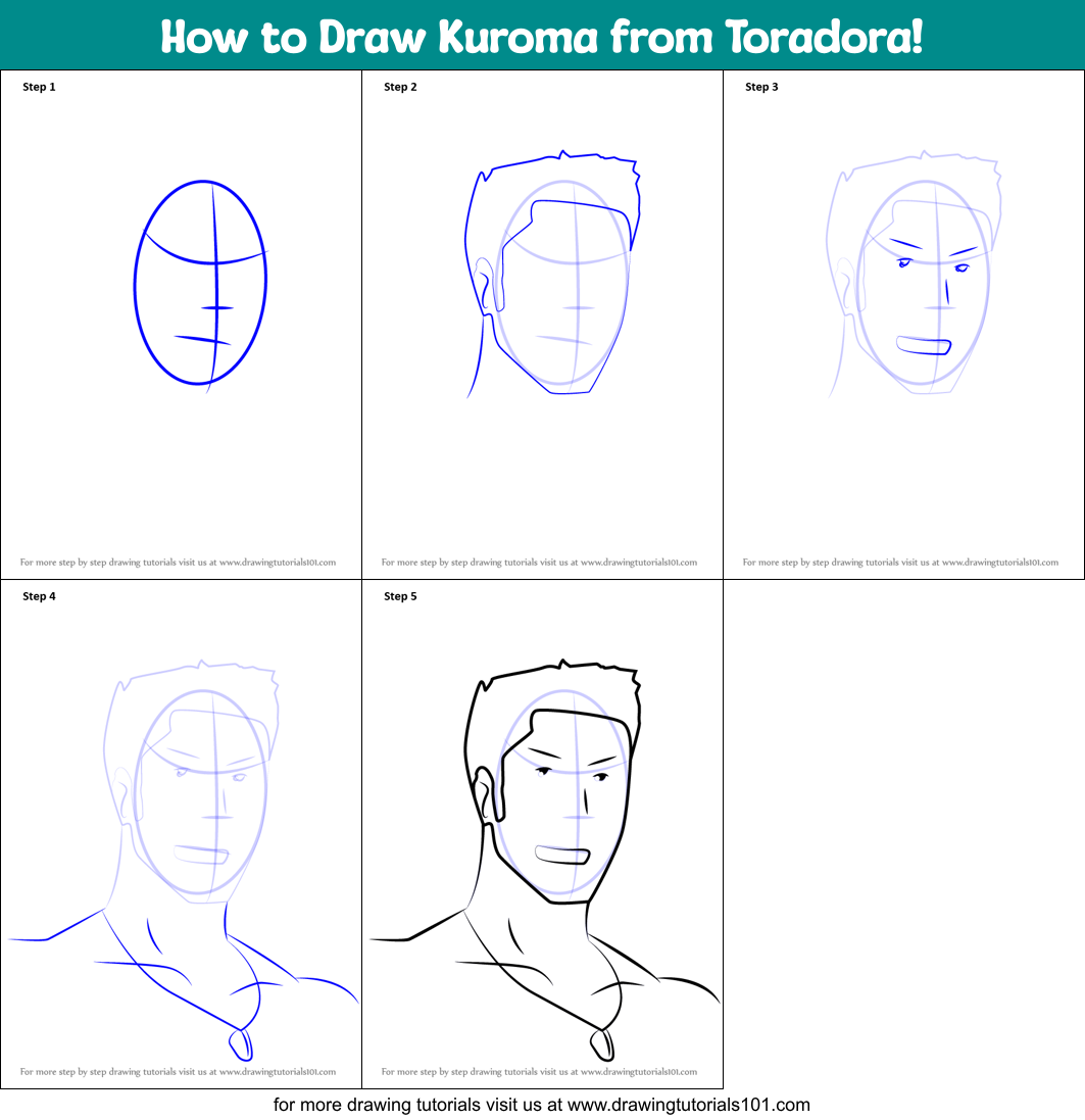 How to Draw Kuroma from Toradora! Printable Step by Step