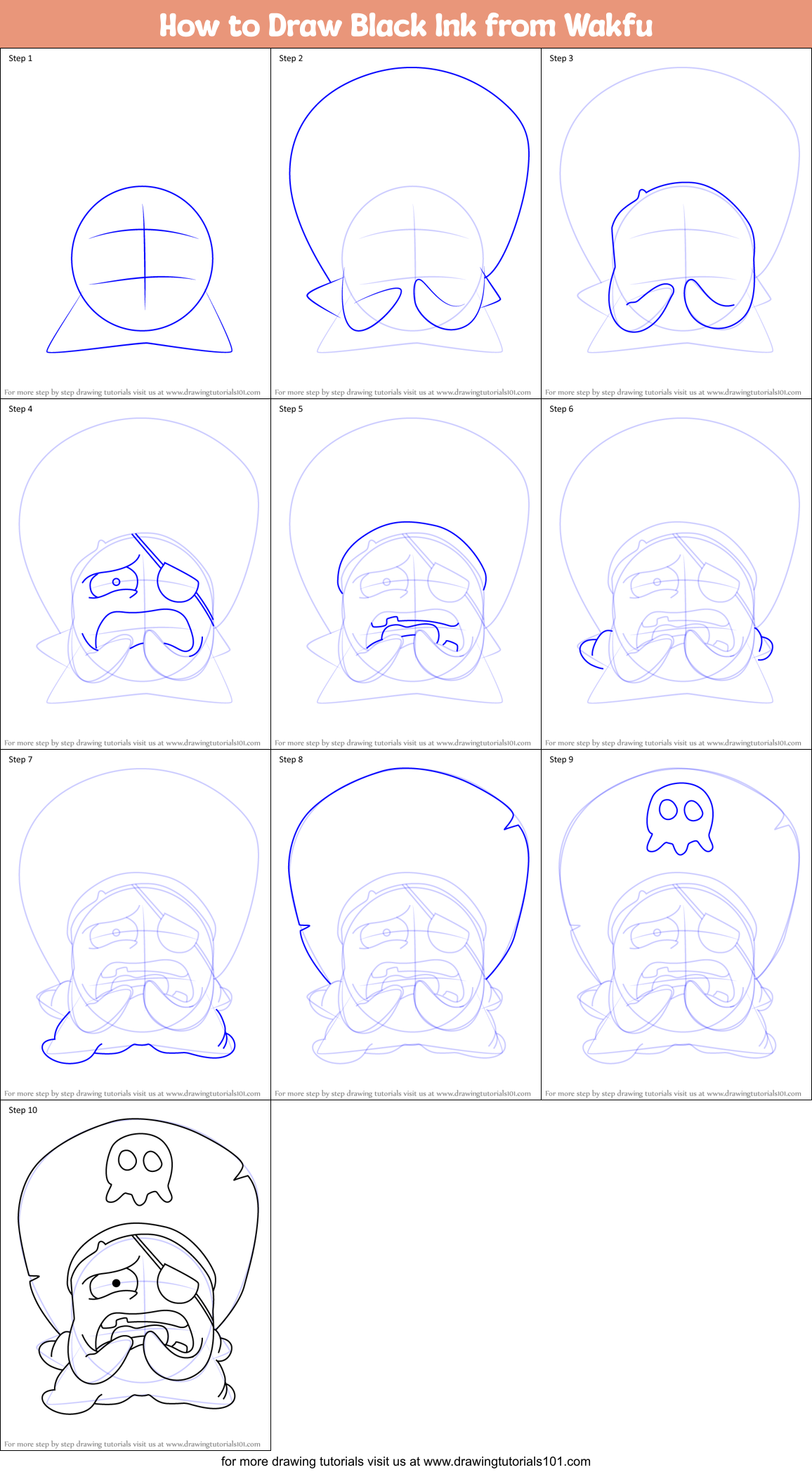 How to Draw Black Ink from Wakfu Printable Step by Step