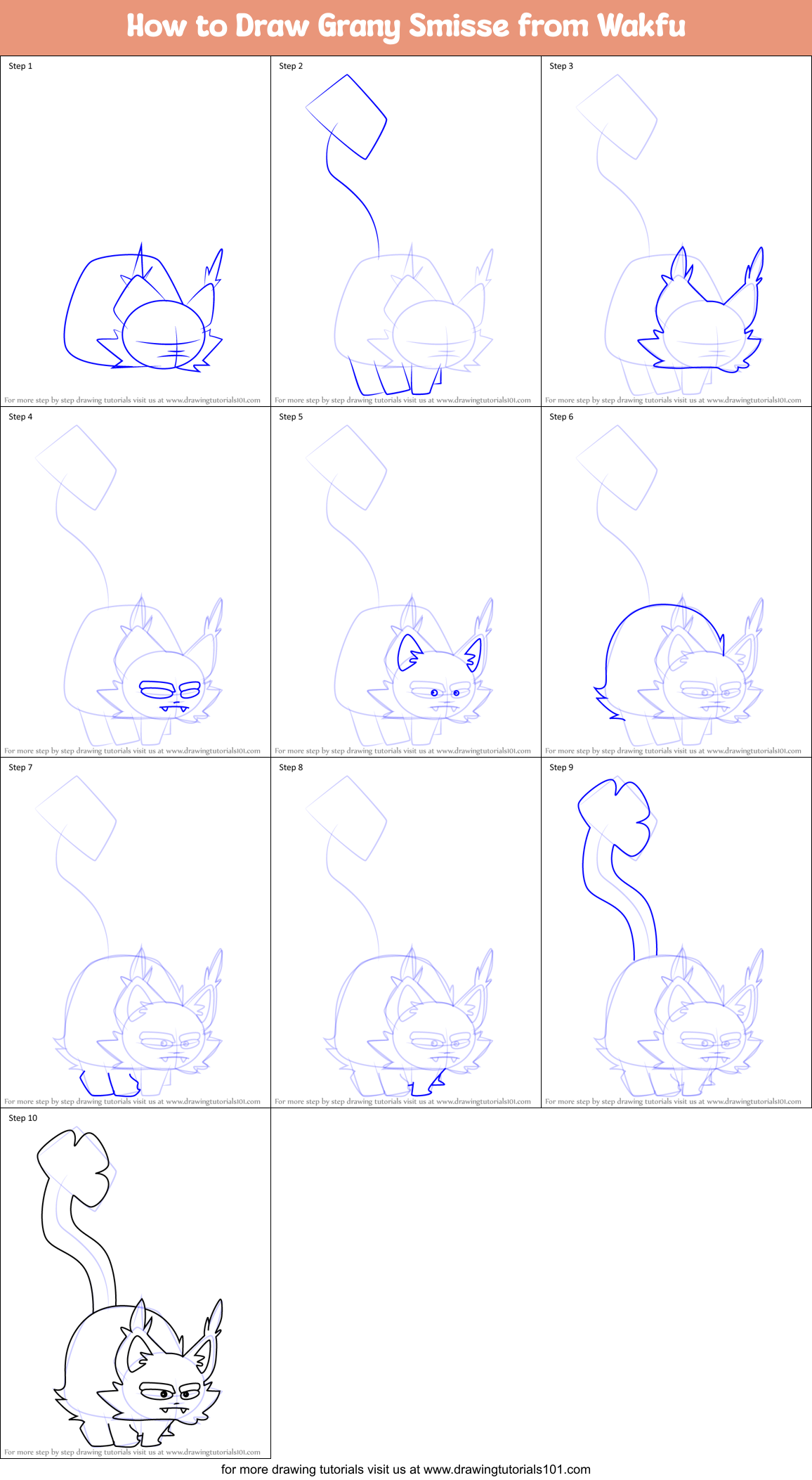 How to Draw Grany Smisse from Wakfu Printable Step by Step