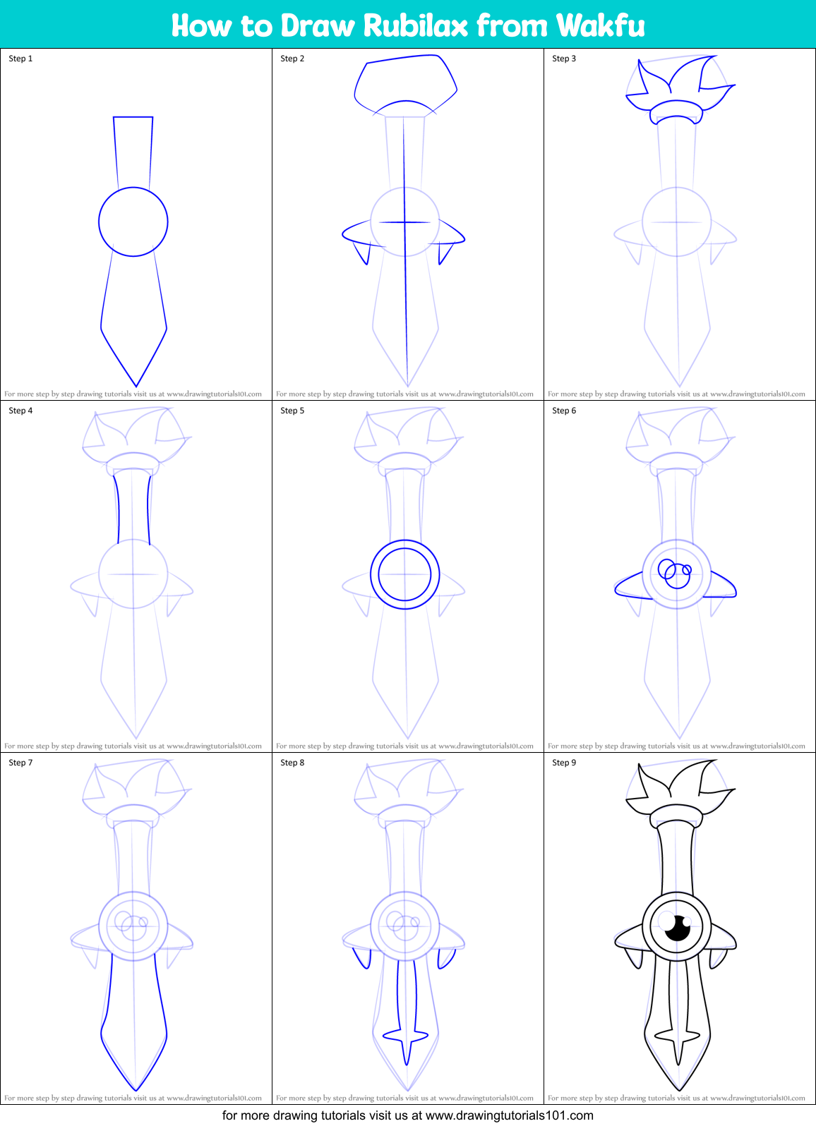 How to Draw Rubilax from Wakfu Printable Step by Step