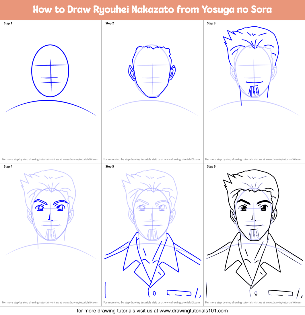 How to Draw Ryouhei Nakazato from Yosuga no Sora Printable Step by Step