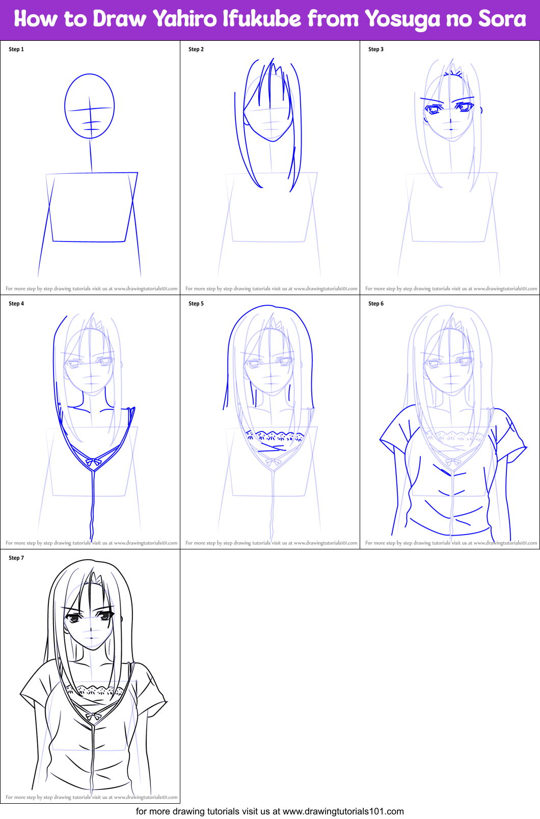 How to Draw Yahiro Ifukube from Yosuga no Sora Printable Step by Step