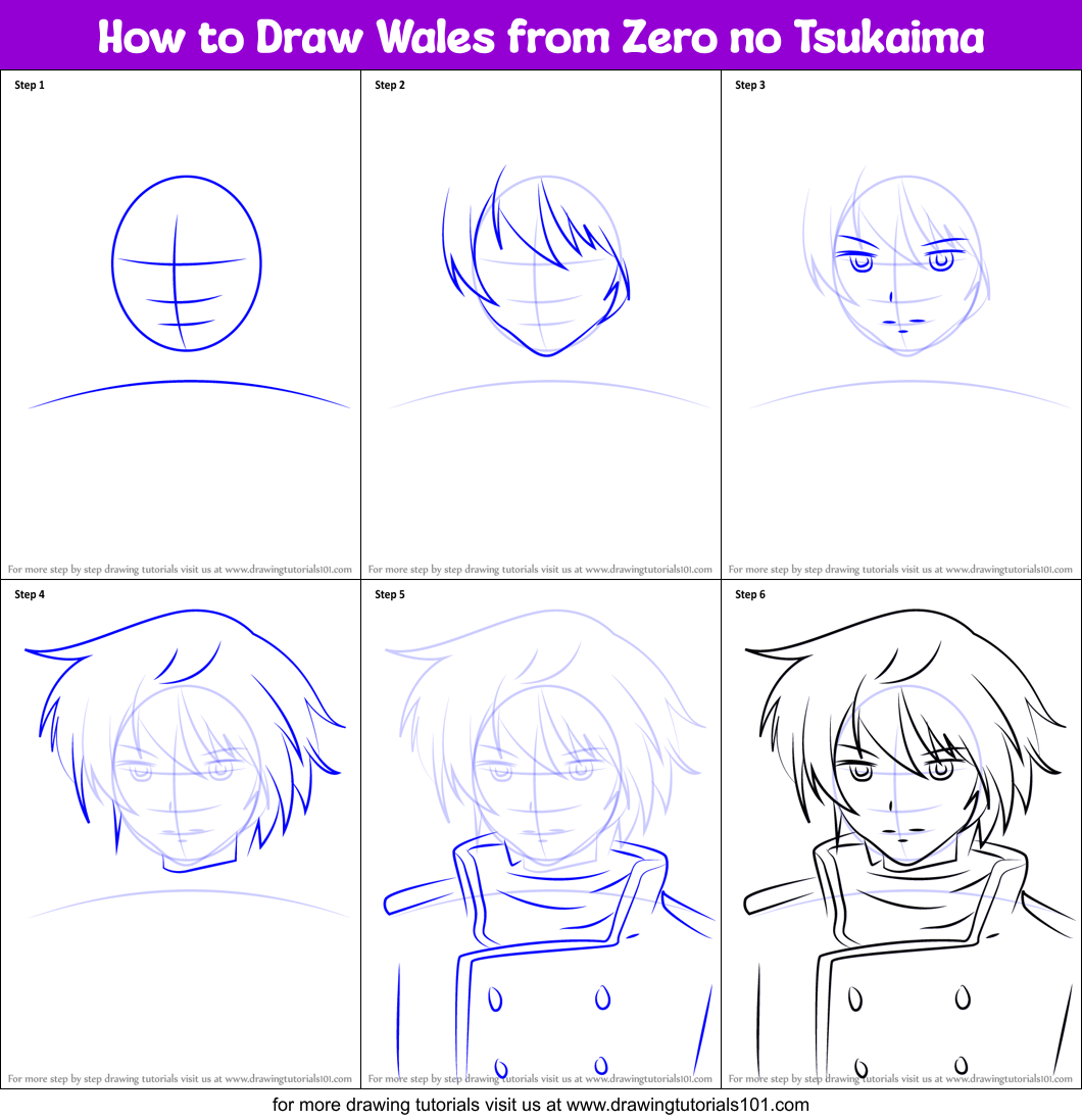 How to Draw Wales from Zero no Tsukaima Printable Step by Step