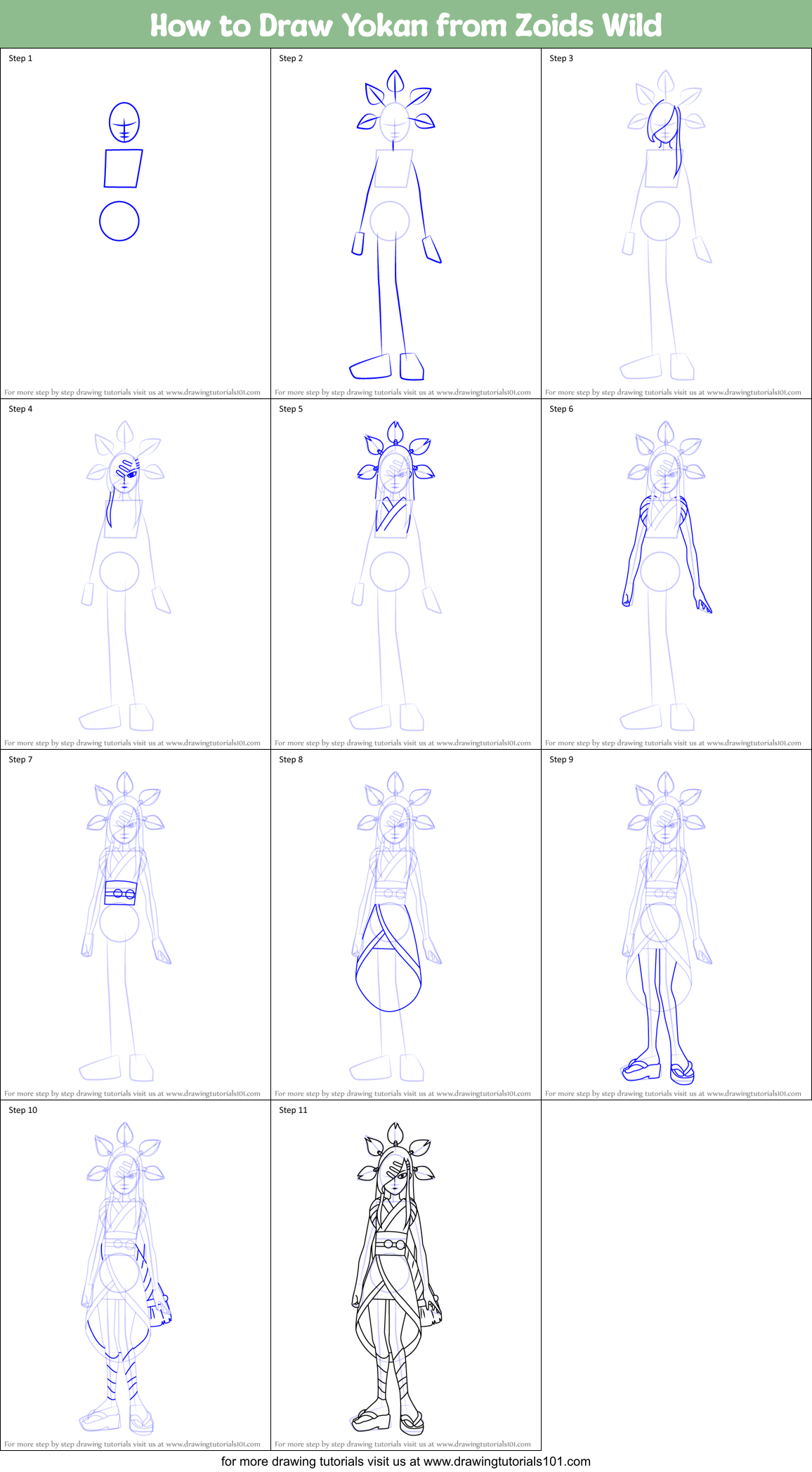 How to Draw Yokan from Zoids Wild Printable Step by Step