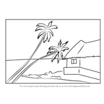 How to Draw a Beach Scenery