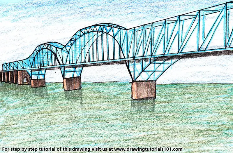 Dashengguan Yangtze River Bridge Color Pencil Drawing