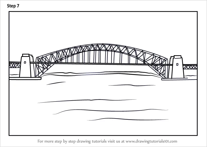 Learn How to Draw Sydney Harbour Bridge (Bridges) Step by Step