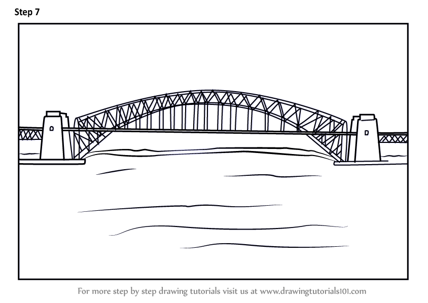 Learn How to Draw Sydney Harbour Bridge (Bridges) Step by Step