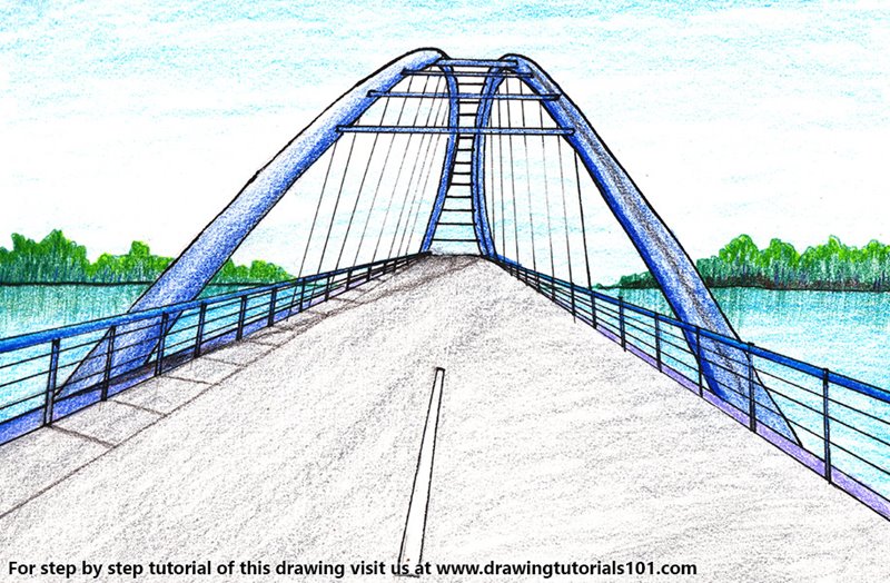 How to Draw Walterdale Bridge by Color Pencils