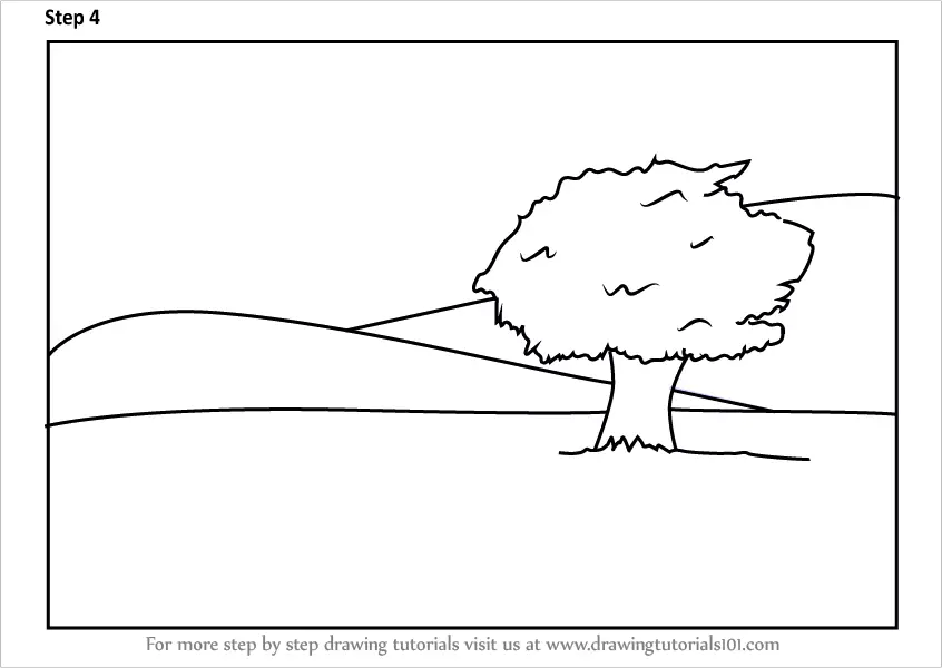 Step by Step How to Draw a Tree Landscape 