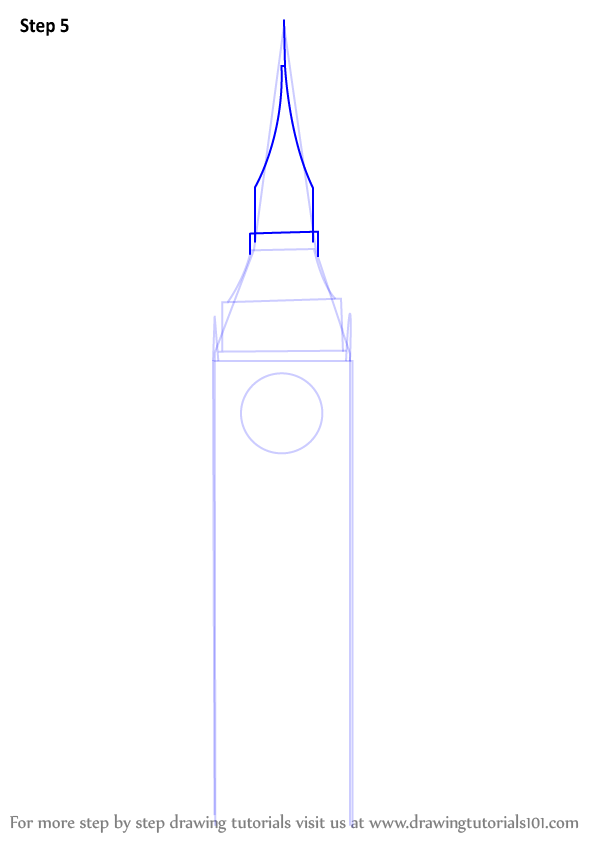 Learn How to Draw Big Ben (Other Places) Step by Step : Drawing Tutorials