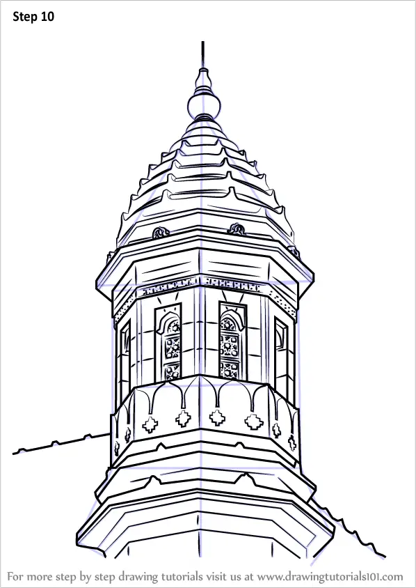 Learn How to Draw Gateway of India - Turret (Other Places) Step by Step