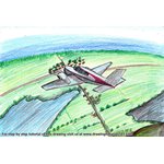 How to Draw a Plane over Farm