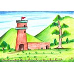 How to Draw Watch Tower Scene